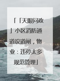 「天眼问政」小区消防通道设道闸，物业：违停太多规范管理