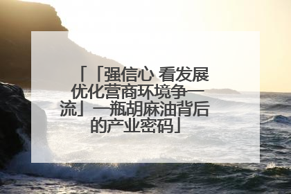 「强信心 看发展 优化营商环境争一流」一瓶胡麻油背后的产业密码