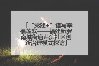 “党建+”谱写幸福莲滨——福建新罗南城街道莲滨社区创新治理模式探访