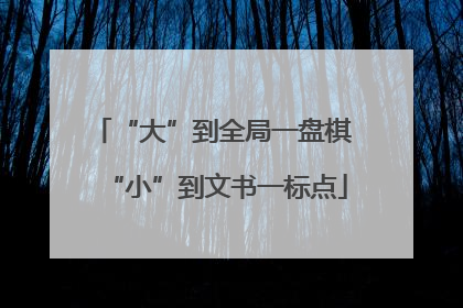 “大”到全局一盘棋 “小”到文书一标点