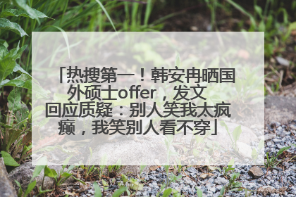 热搜第一！韩安冉晒国外硕士offer，发文回应质疑：别人笑我太疯癫，我笑别人看不穿