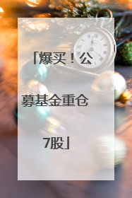 爆买！公募基金重仓7股