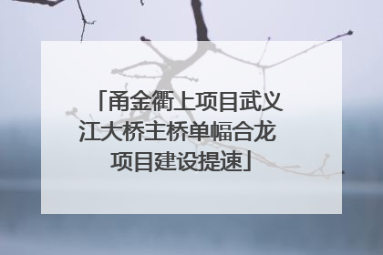 甬金衢上项目武义江大桥主桥单幅合龙 项目建设提速