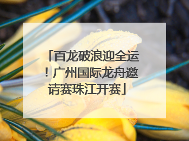 百龙破浪迎全运！广州国际龙舟邀请赛珠江开赛