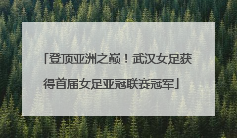 登顶亚洲之巅！武汉女足获得首届女足亚冠联赛冠军