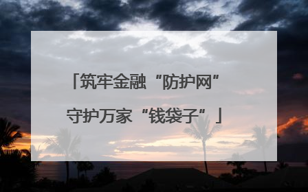 筑牢金融“防护网” 守护万家“钱袋子”