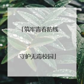 筑牢青春防线 守护无毒校园