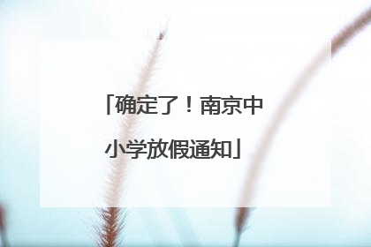确定了！南京中小学放假通知