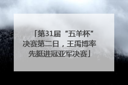 第31届“五羊杯”决赛第二日，王禹博率先挺进冠亚军决赛