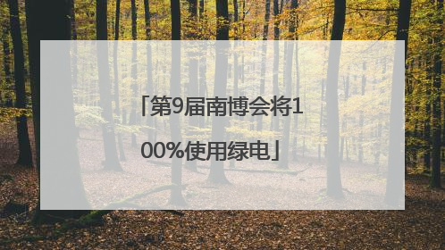 第9届南博会将100%使用绿电