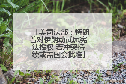 美司法部：特朗普对伊朗动武属宪法授权 若冲突持续或需国会批准