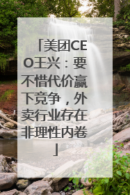 美团CEO王兴：要不惜代价赢下竞争，外卖行业存在非理性内卷