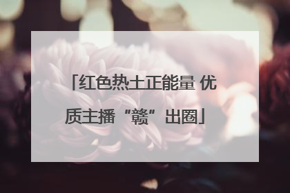 红色热土正能量 优质主播“赣”出圈