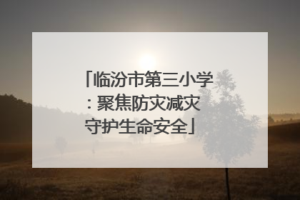 临汾市第三小学：聚焦防灾减灾 守护生命安全