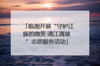 临湘开展“守护江豚的微笑·清江清湖”志愿服务活动