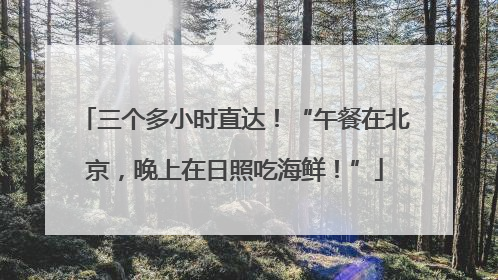 三个多小时直达！“午餐在北京，晚上在日照吃海鲜！”