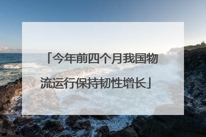 今年前四个月我国物流运行保持韧性增长