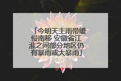 今明天主雨带缓慢南移 安徽省江淮之间部分地区仍有暴雨或大暴雨