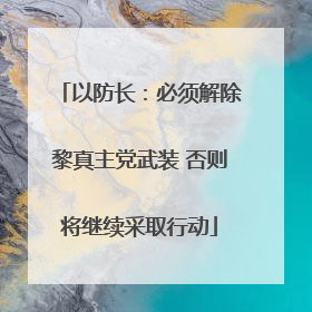 以防长：必须解除黎真主党武装 否则将继续采取行动