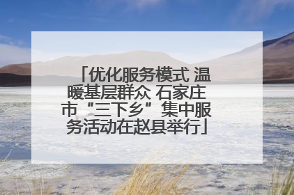 优化服务模式 温暖基层群众 石家庄市“三下乡”集中服务活动在赵县举行