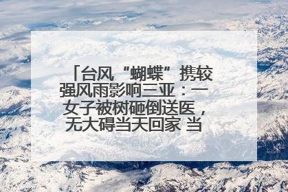 台风“蝴蝶”携较强风雨影响三亚：一女子被树砸倒送医，无大碍当天回家 当地已紧急清障