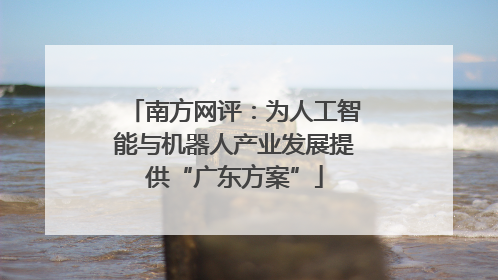 南方网评：为人工智能与机器人产业发展提供“广东方案”