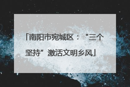 南阳市宛城区：“三个坚持”激活文明乡风