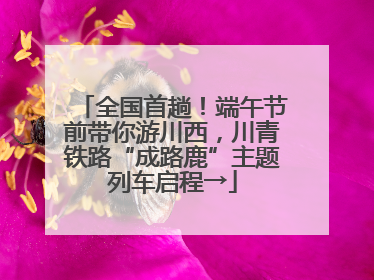 全国首趟！端午节前带你游川西，川青铁路“成路鹿”主题列车启程→