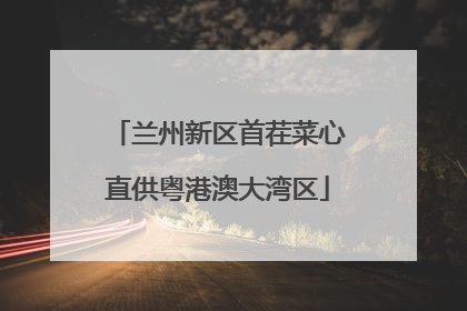 兰州新区首茬菜心直供粤港澳大湾区