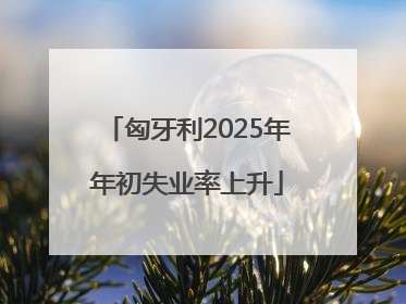 匈牙利2025年年初失业率上升