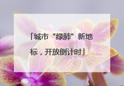 城市“绿肺”新地标，开放倒计时