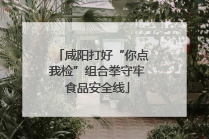 咸阳打好“你点我检”组合拳守牢食品安全线