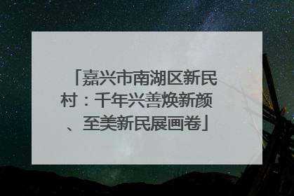 嘉兴市南湖区新民村：千年兴善焕新颜、至美新民展画卷