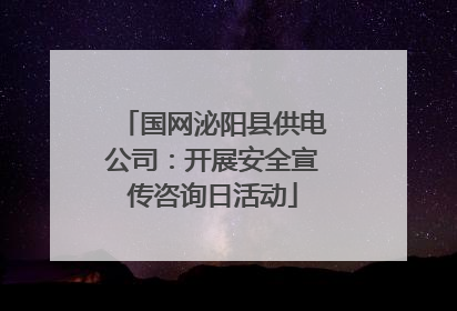 国网泌阳县供电公司：开展安全宣传咨询日活动