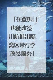 在登机口也能改签 川航推出隔离区带行李改签服务