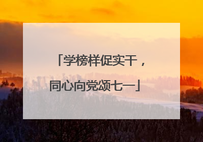 学榜样促实干，同心向党颂七一