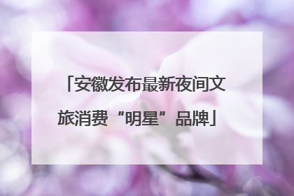 安徽发布最新夜间文旅消费“明星”品牌