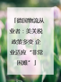 德国物流从业者：美关税政策多变 企业适应“非常困难”