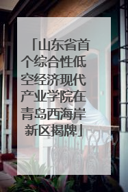 山东省首个综合性低空经济现代产业学院在青岛西海岸新区揭牌