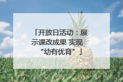 开放日活动：展示课改成果 实现“幼有优育”
