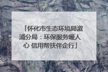 怀化市生态环境局溆浦分局：环保服务暖人心 信用帮扶伴企行