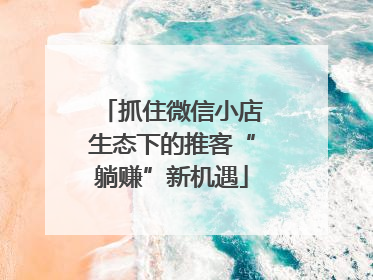 抓住微信小店生态下的推客“躺赚”新机遇