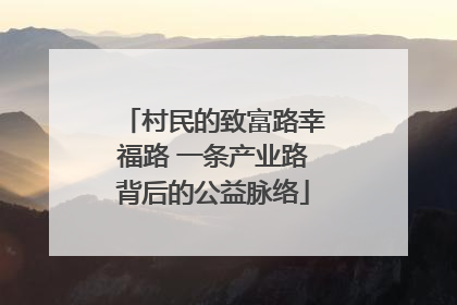 村民的致富路幸福路 一条产业路背后的公益脉络
