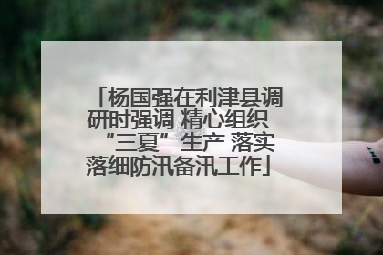 杨国强在利津县调研时强调 精心组织“三夏”生产 落实落细防汛备汛工作