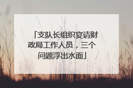 支队长组织宴请财政局工作人员，三个问题浮出水面