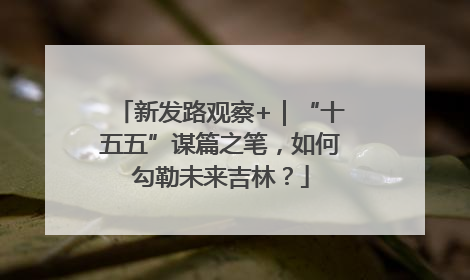 新发路观察+｜“十五五”谋篇之笔，如何勾勒未来吉林？