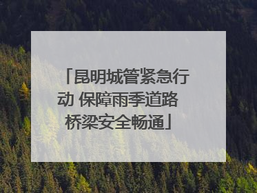 昆明城管紧急行动 保障雨季道路桥梁安全畅通