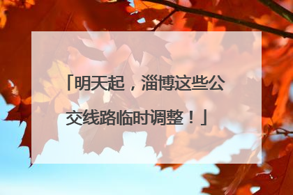 明天起，淄博这些公交线路临时调整！