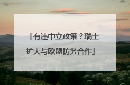 有违中立政策？瑞士扩大与欧盟防务合作