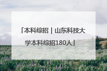 本科综招｜山东科技大学本科综招180人